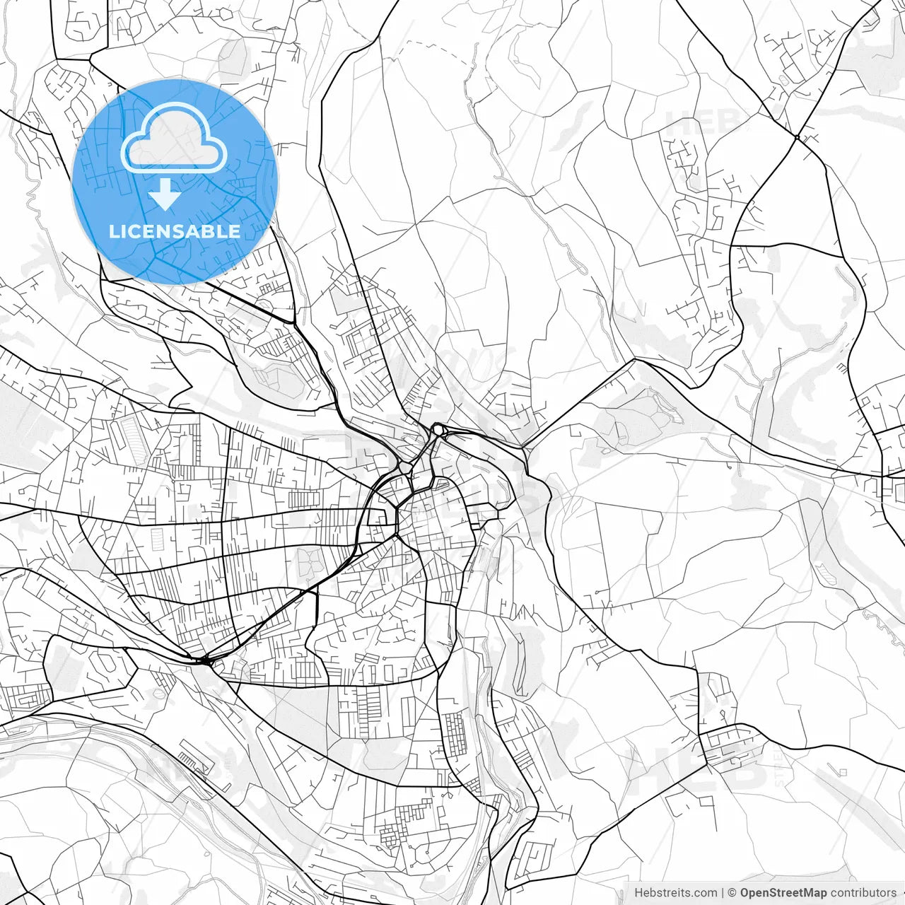 Vector PDF map of Halifax, England