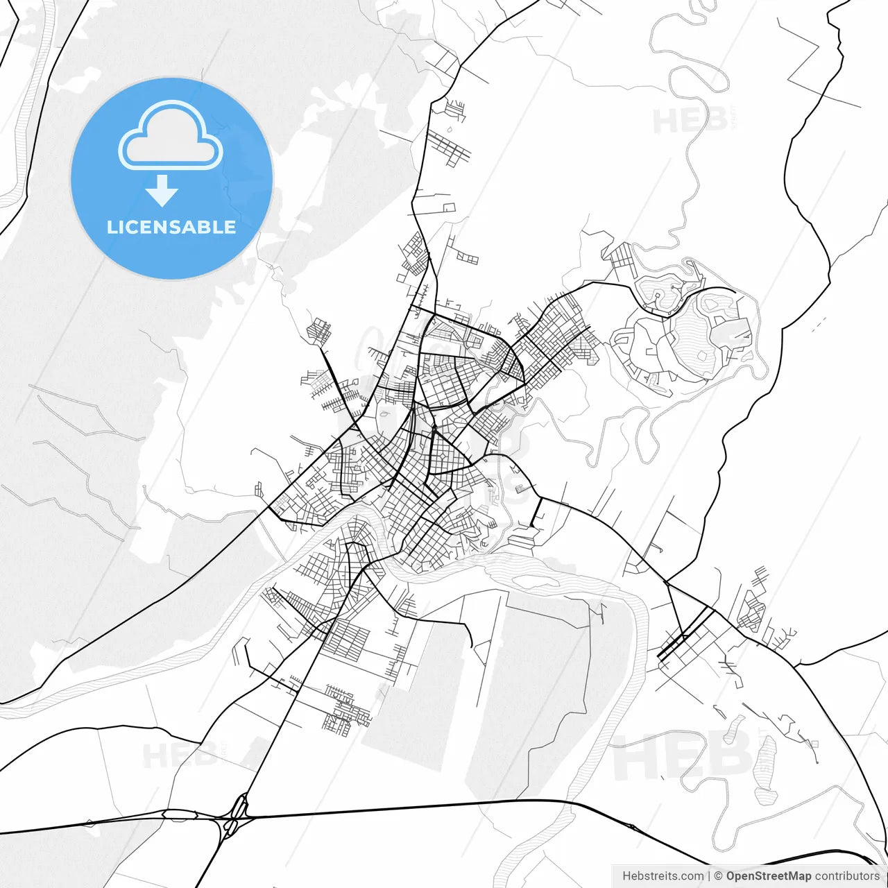 Vector PDF map of Girardot City, Colombia