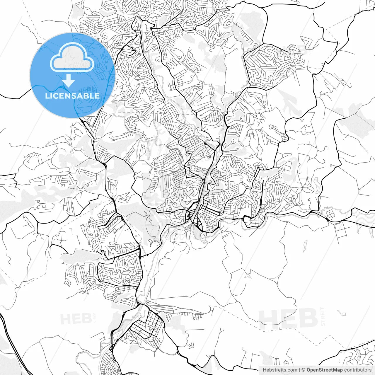 Vector PDF map of Franco da Rocha, Brazil