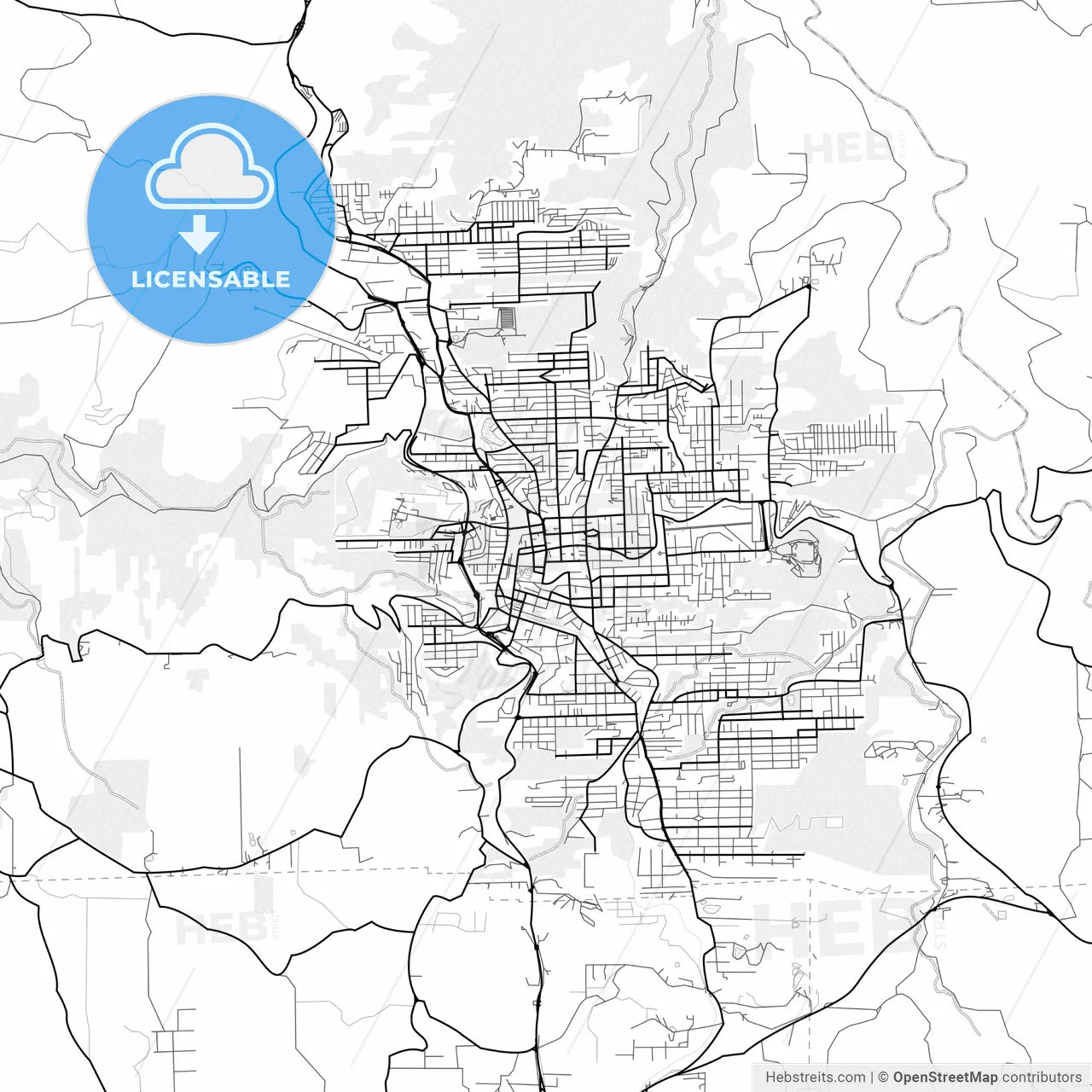 Vector PDF map of Bento Goncalves, Brazil