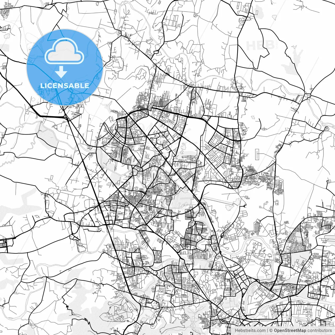 Vector PDF map of Pimpri-Chinchwad, India