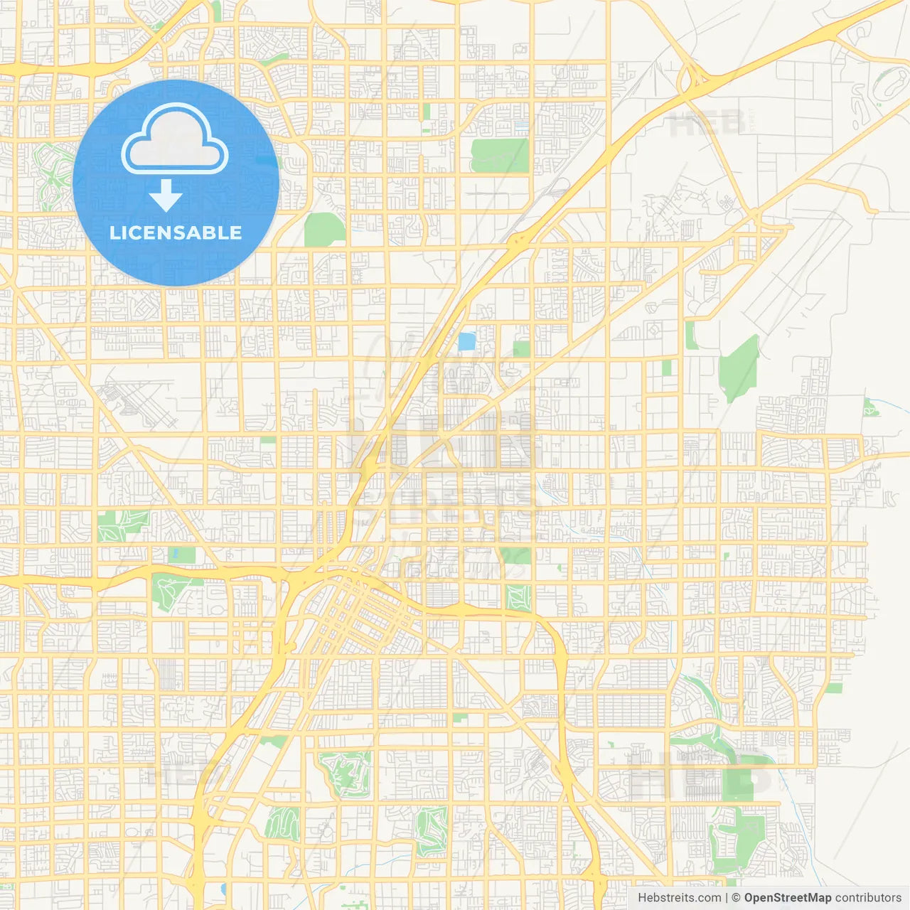 Empty vector map of North Las Vegas, Nevada, USA