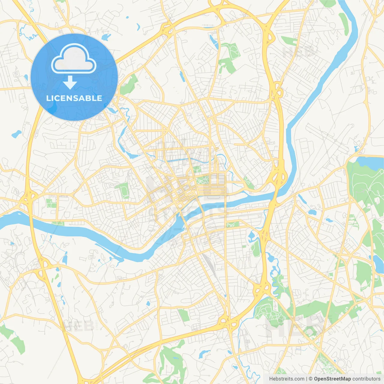 Empty vector map of Lawrence, Massachusetts, USA