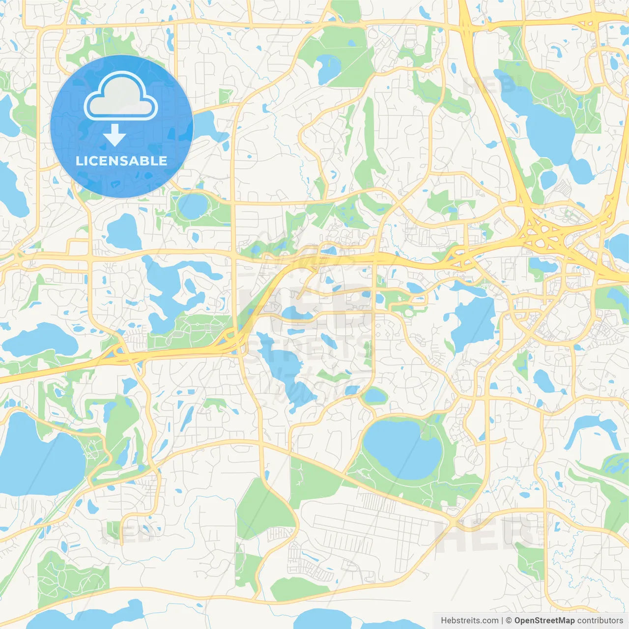 Empty vector map of Eden Prairie, Minnesota, USA