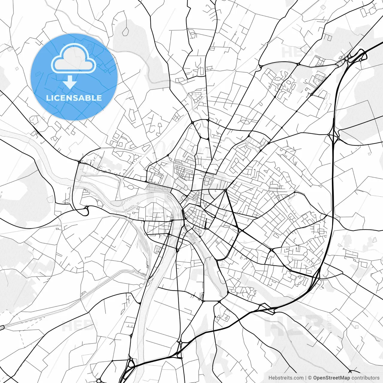 Vector PDF map of Montauban, France
