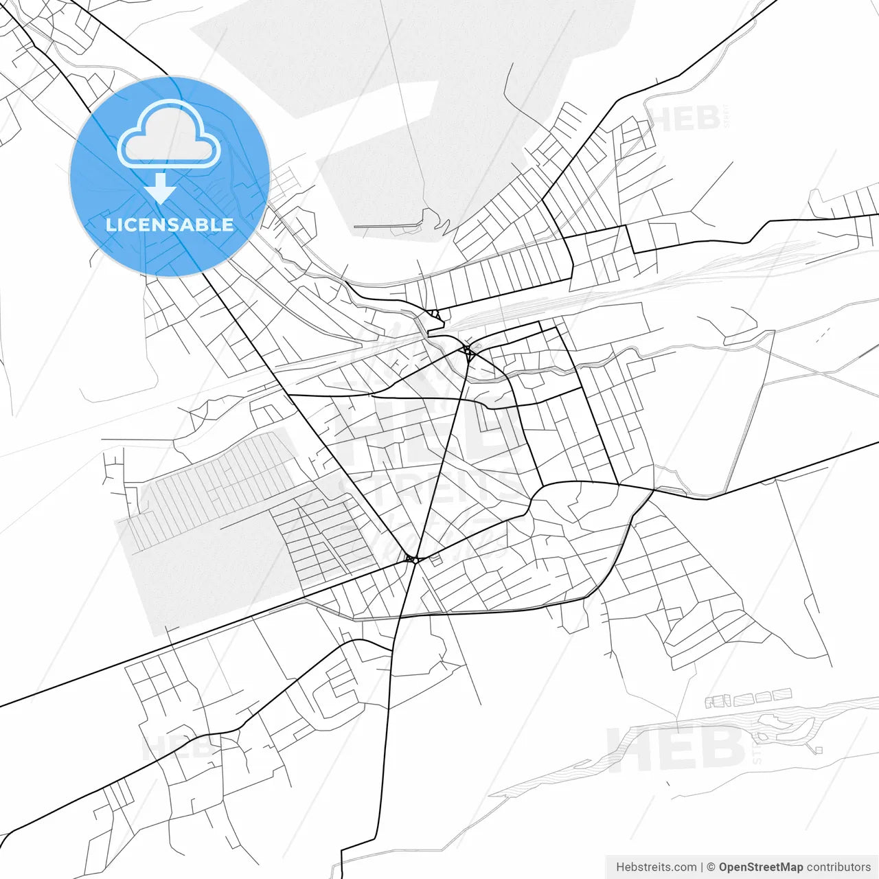 Vector PDF map of Khashuri, Georgia