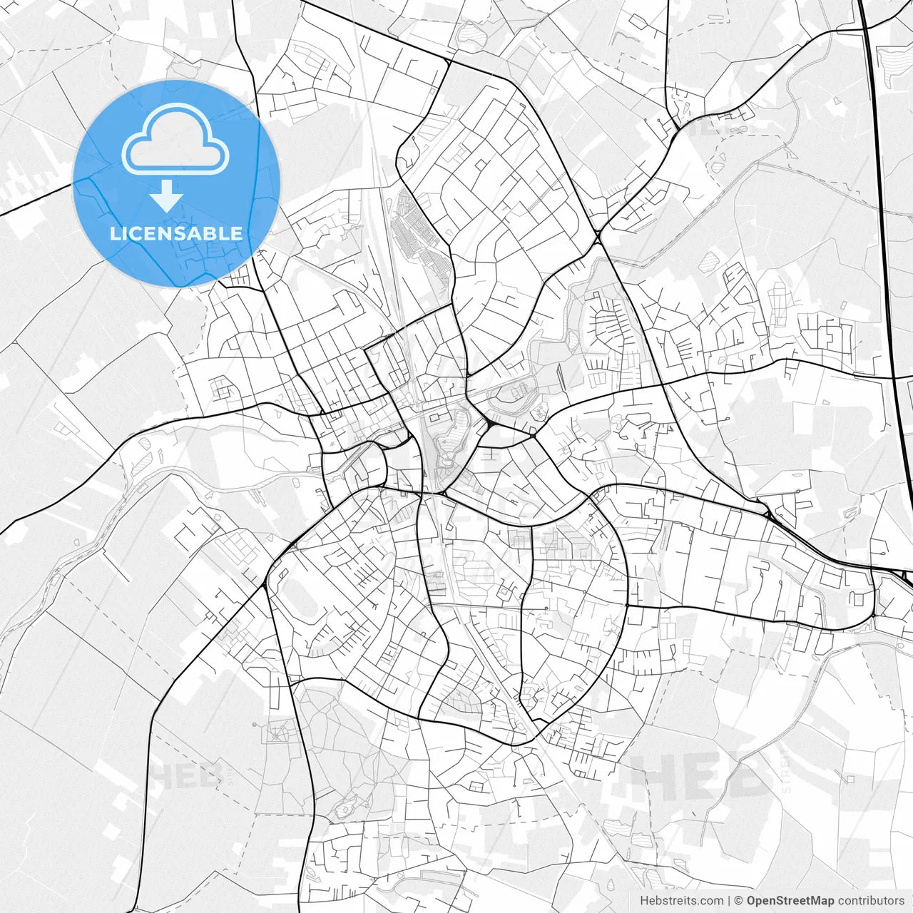Vector PDF map of Elmshorn, Germany