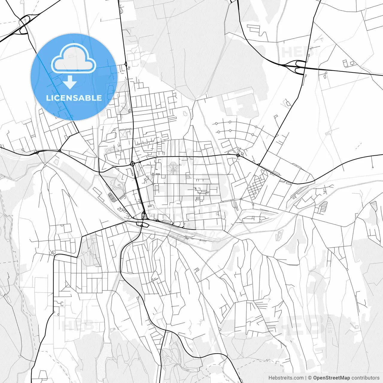 Vector PDF map of Kaposvár, Hungary