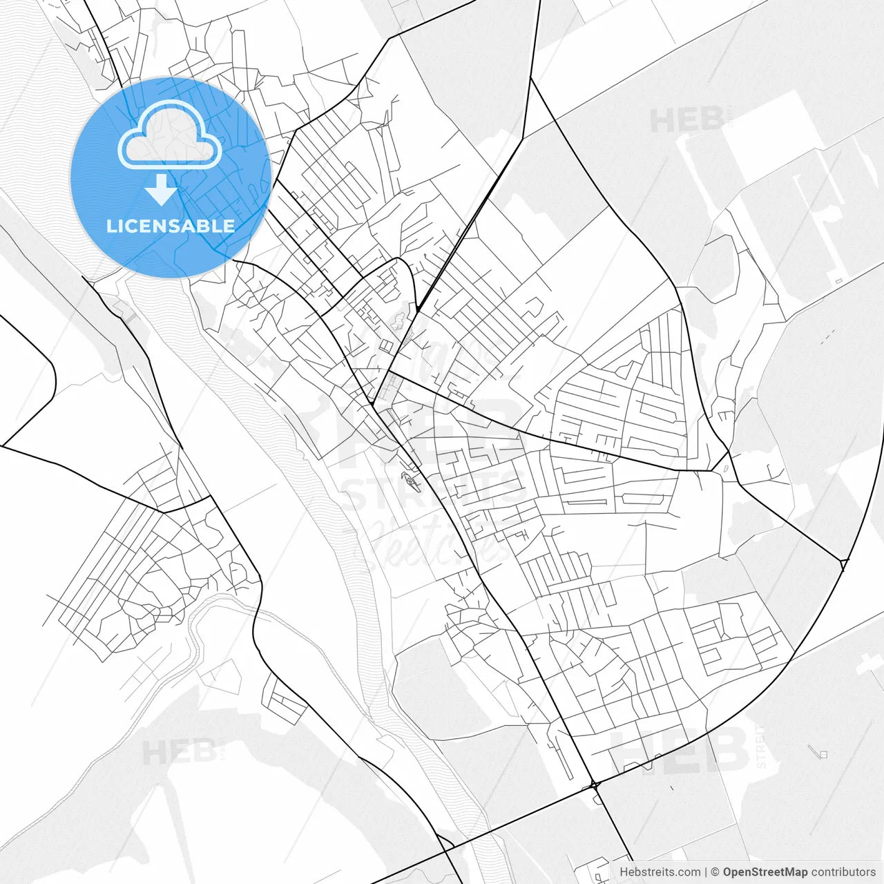 Vector PDF map of Dubăsari, Moldova