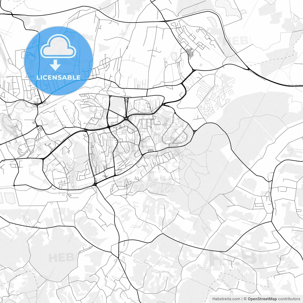Vector PDF map of Jastrzębie Zdrój, Poland