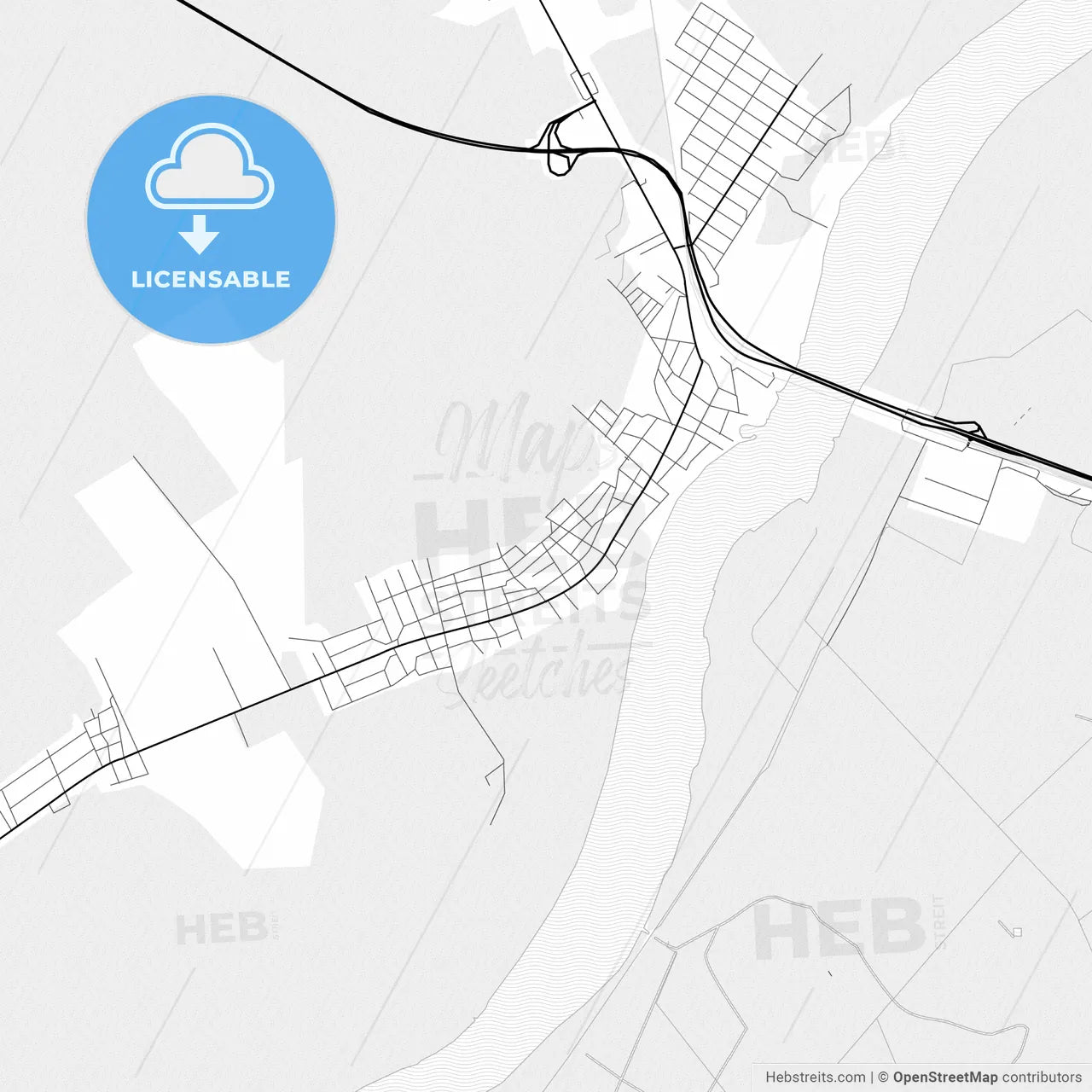Vector PDF map of Fetești, Romania