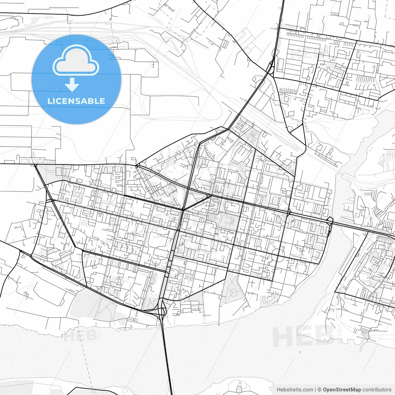 Vector PDF map of Cherepovets, Russia