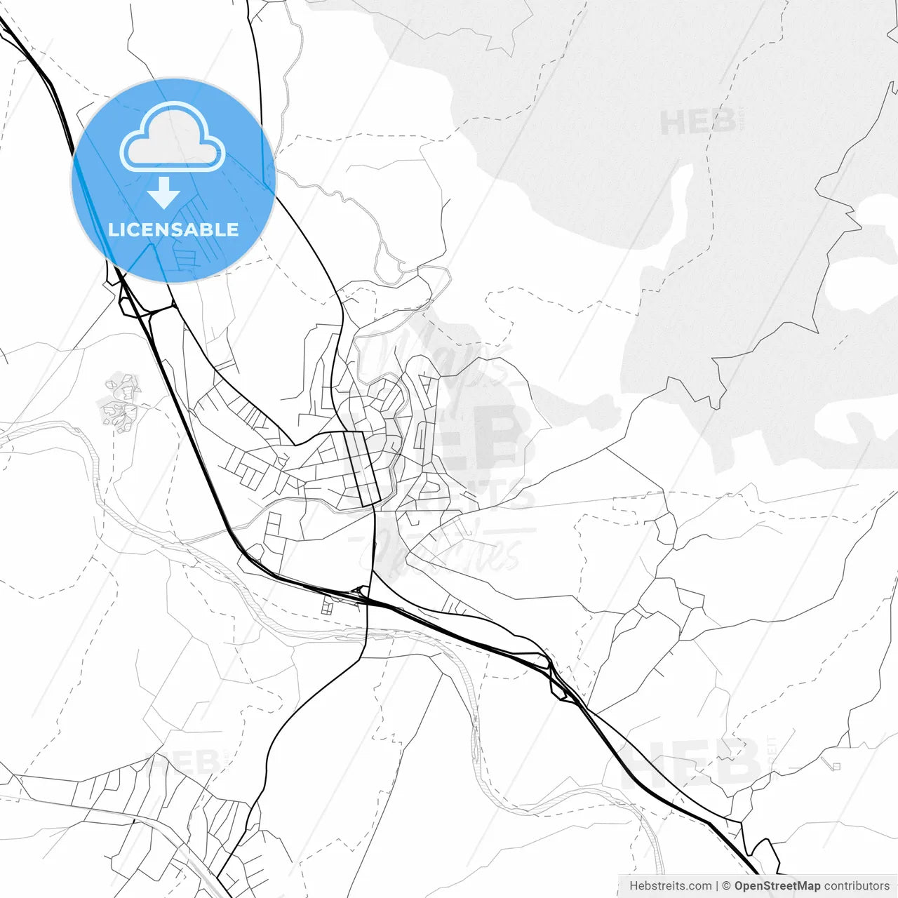 Vector PDF map of Aleksinac, Serbia