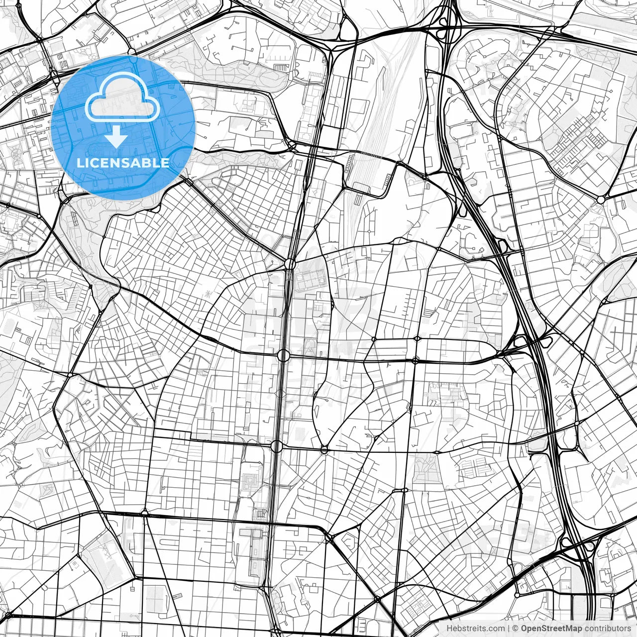 Vector PDF map of Chamartín, Spain