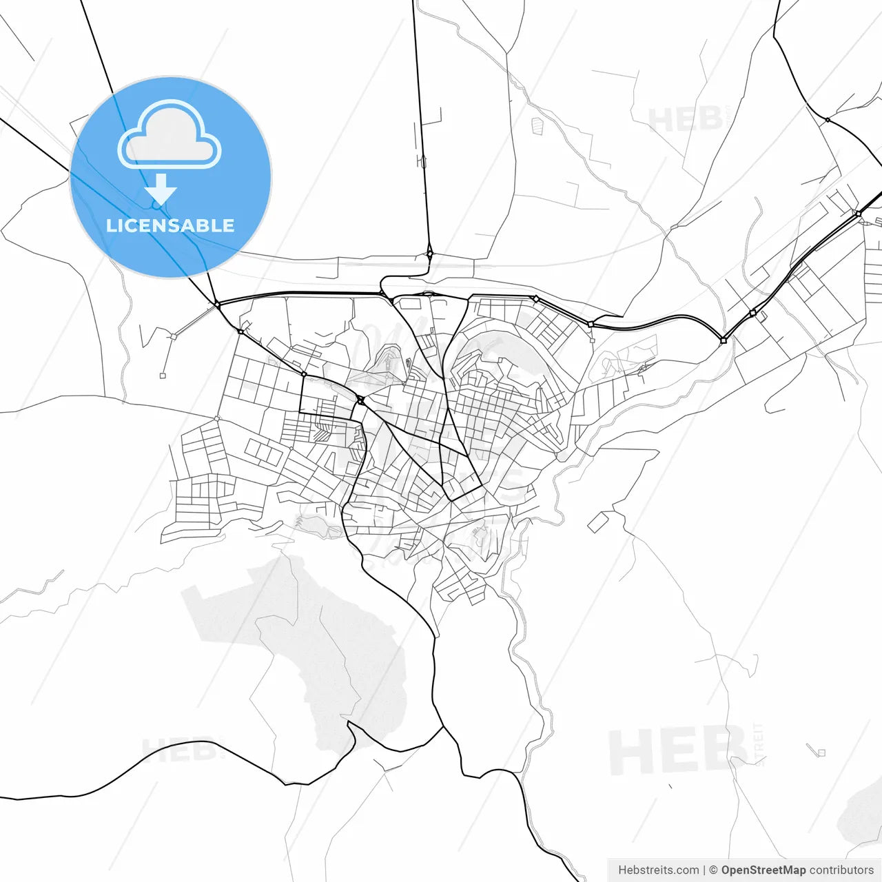Vector PDF map of Antequera, Spain