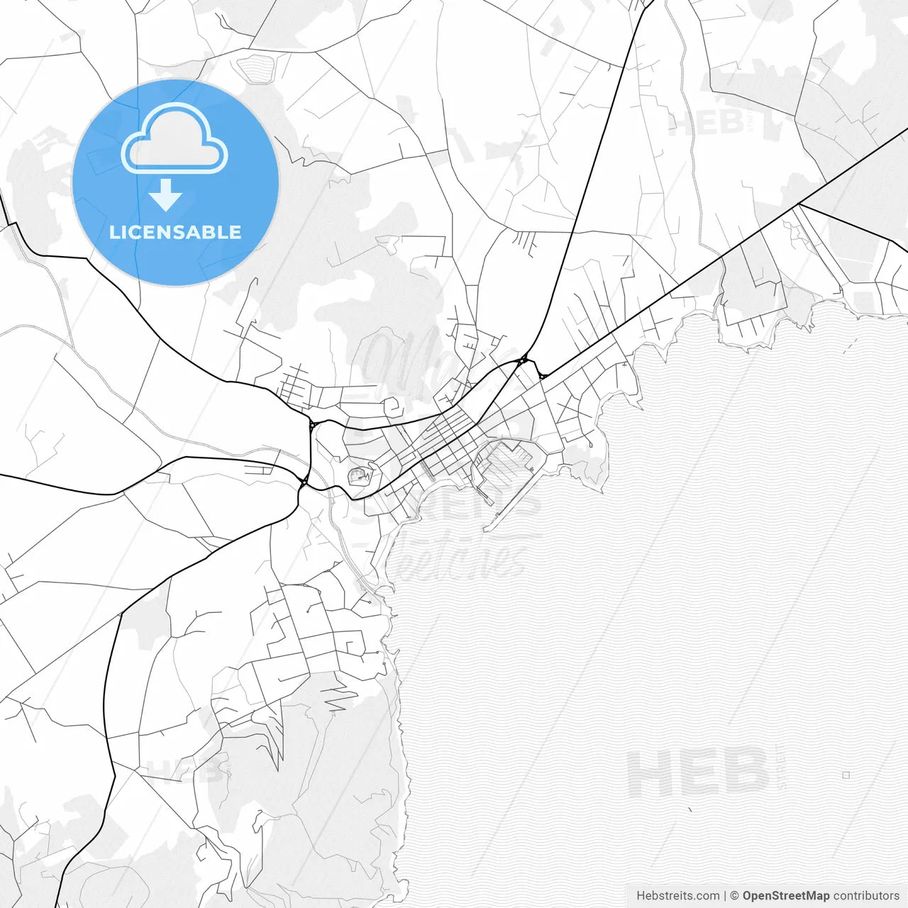 Vector PDF map of Santa Eulària des Riu, Spain