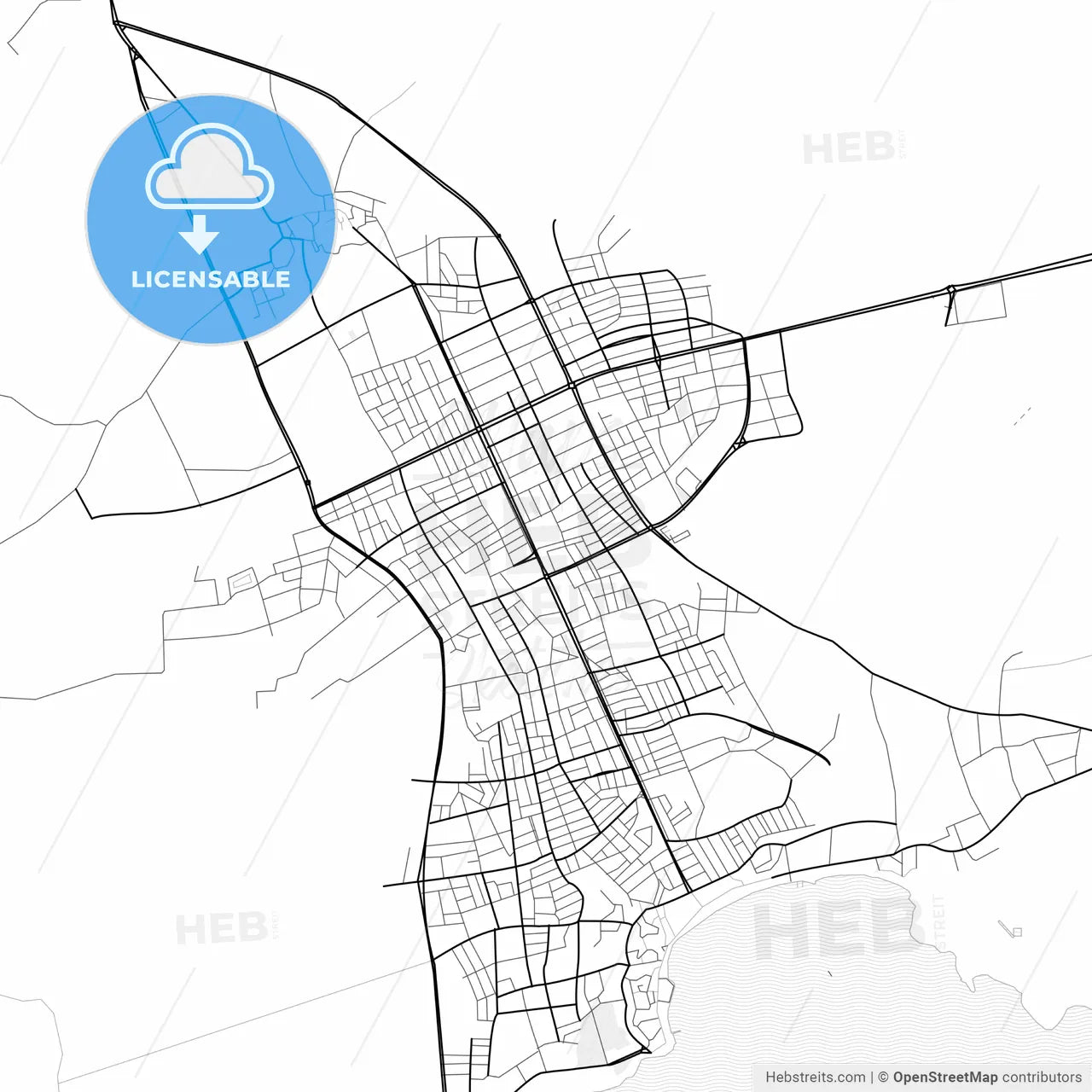 Vector PDF map of Didim, Turkey