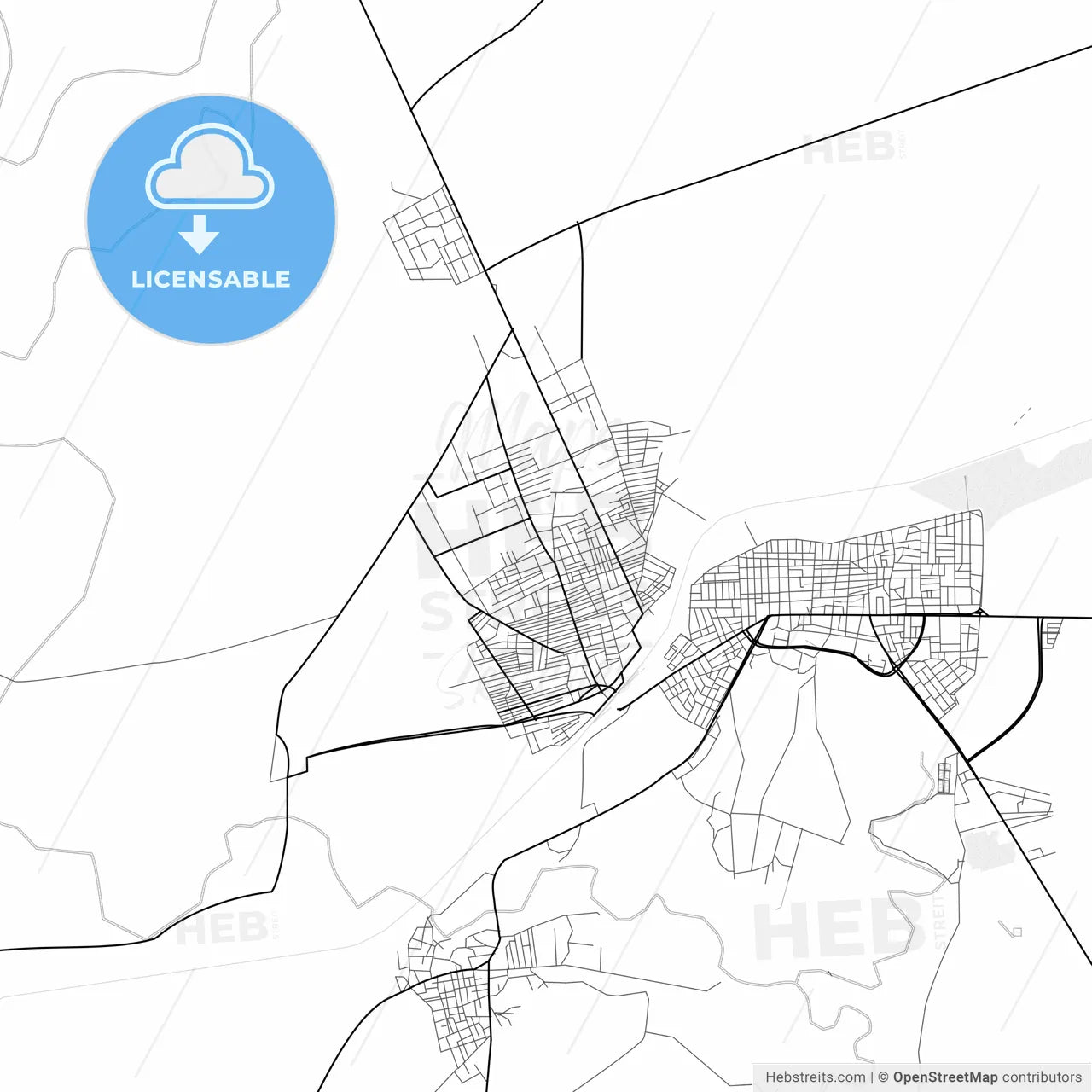 Vector PDF map of Ceylanpınar, Turkey