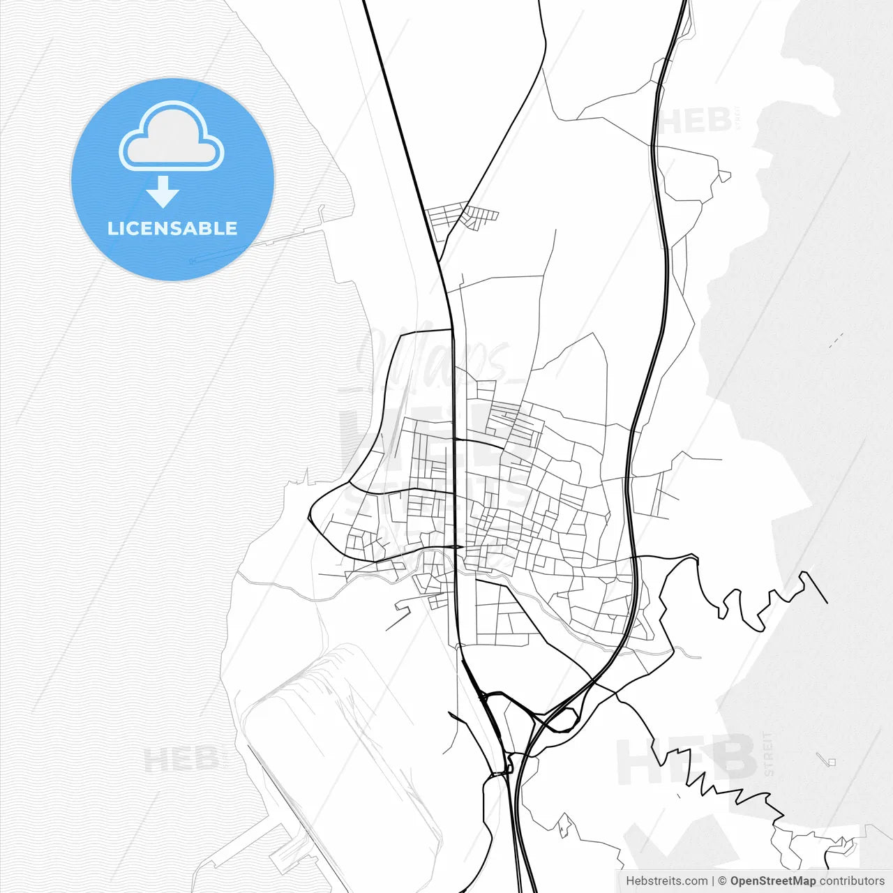 Vector PDF map of Payas, Turkey