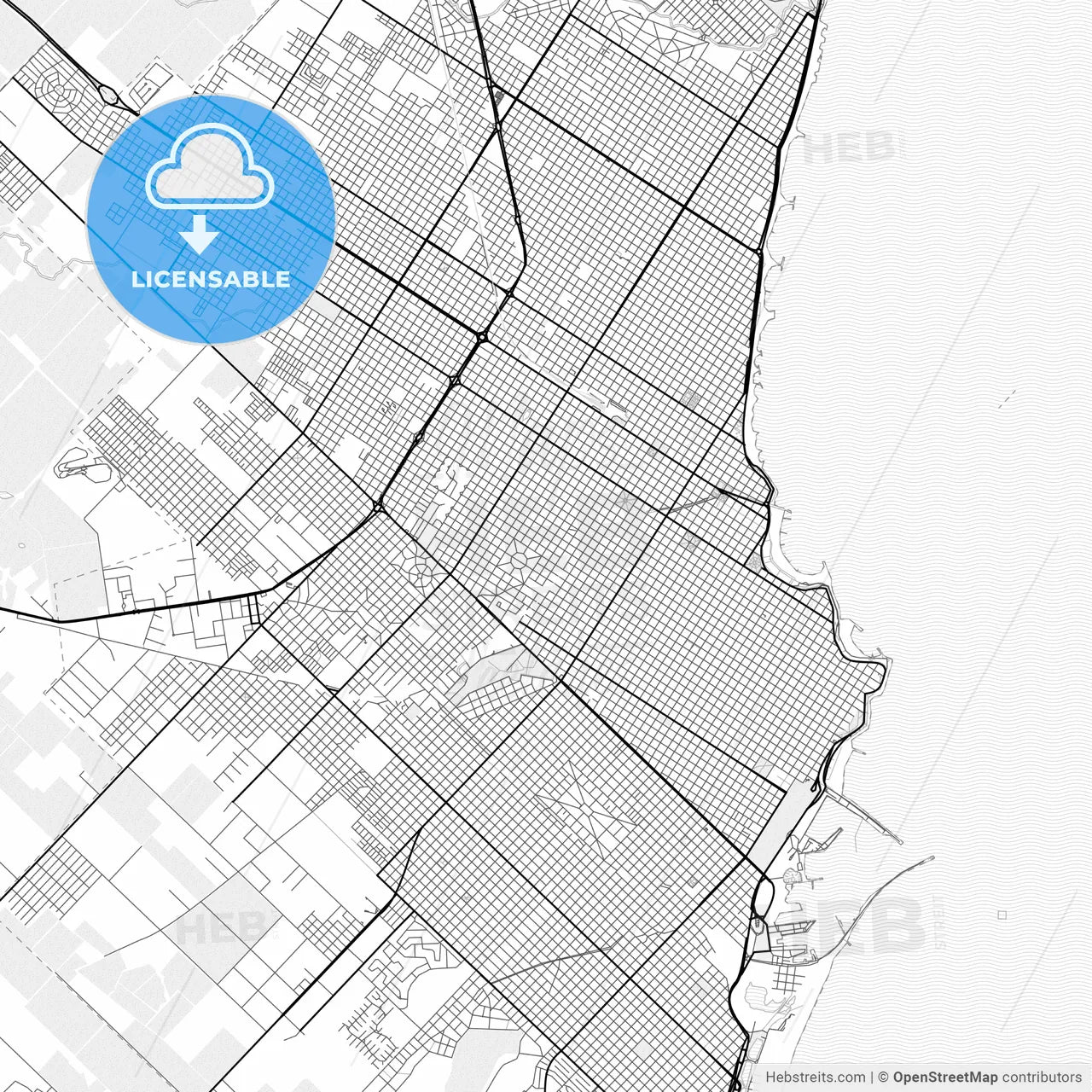 Vector PDF map of Mar del Plata, Argentina