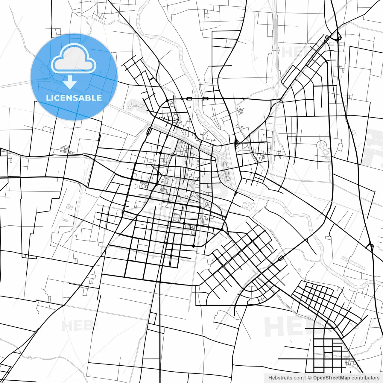 Vector PDF map of Fuyang, China