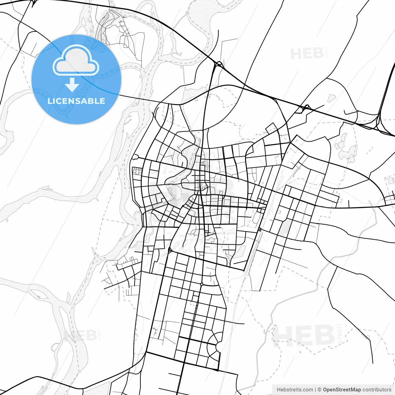 Vector PDF map of Qiqihar, China