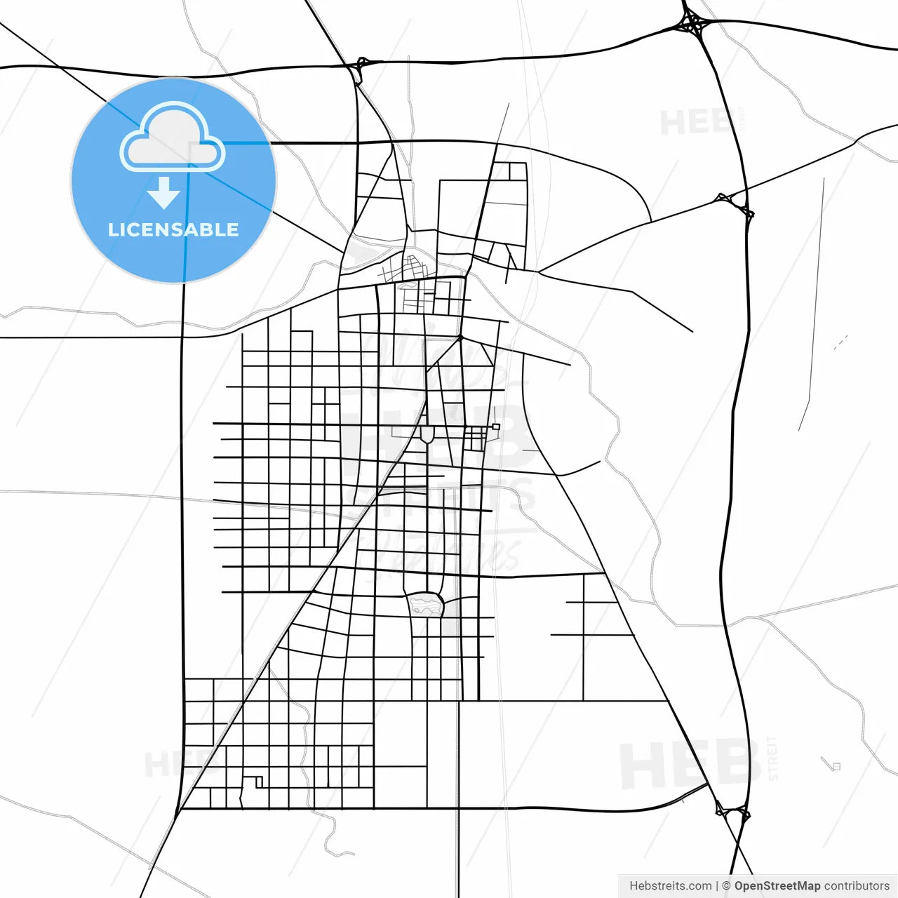 Vector PDF map of Bozhou, China