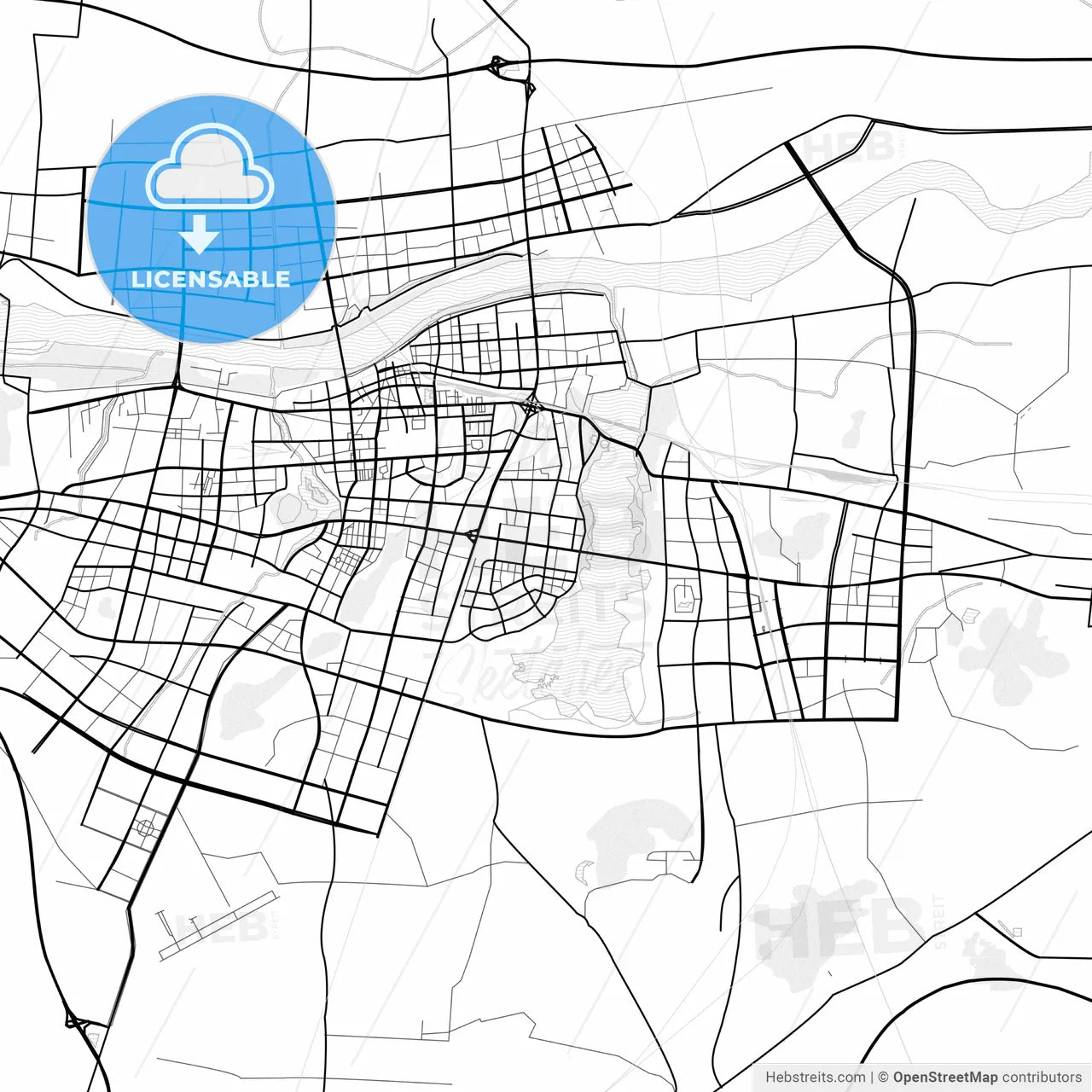 Vector PDF map of Bengbu, China