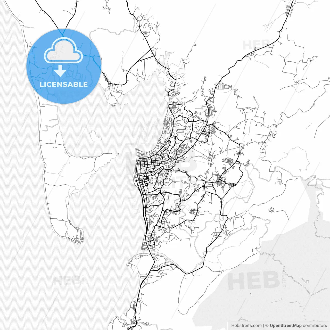 Vector PDF map of Parepare, Indonesia