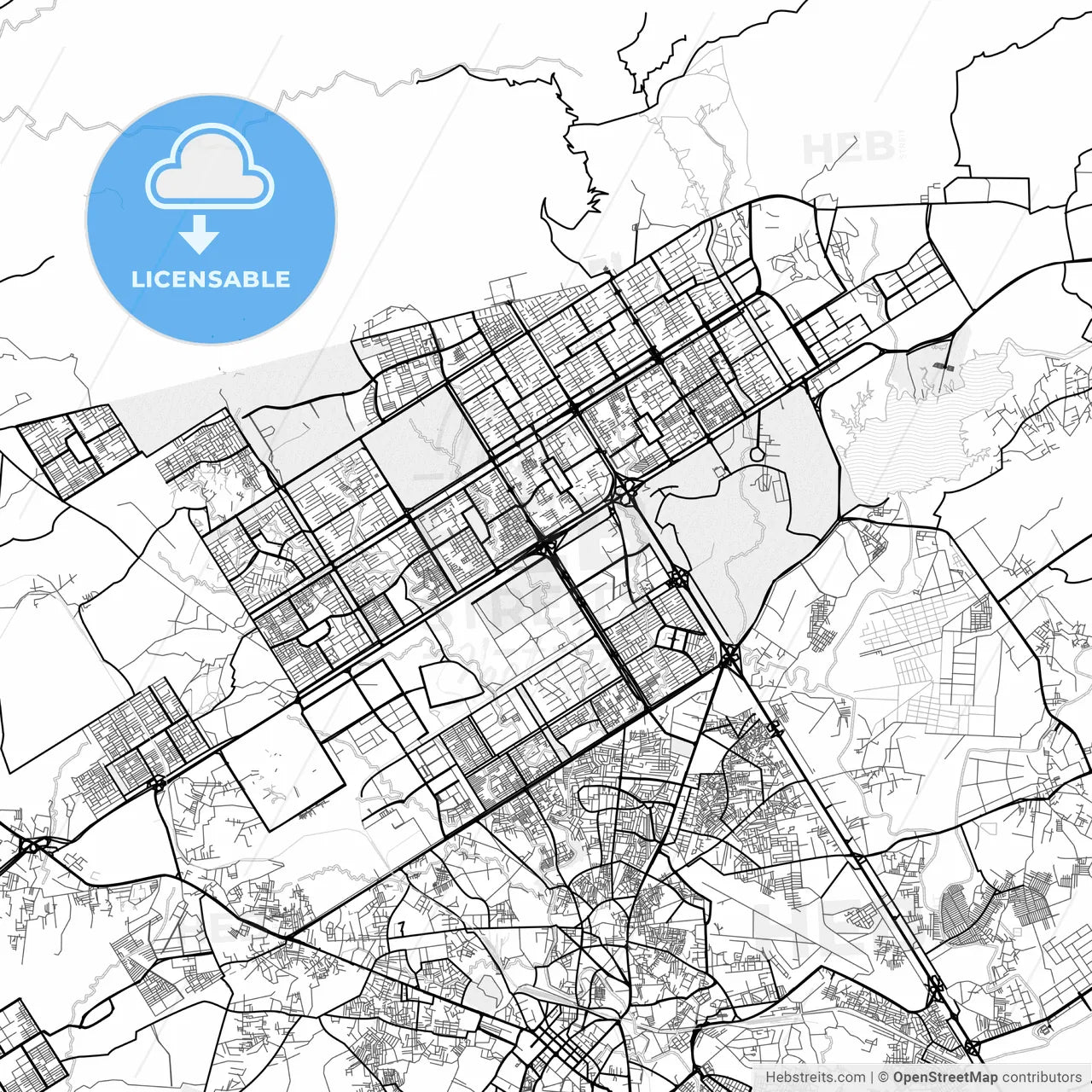 Vector PDF map of Islamabad, Pakistan