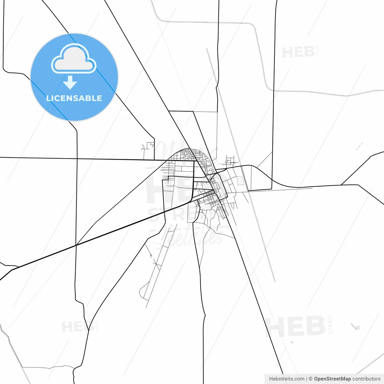 Vector PDF map of Nawabshah, Pakistan