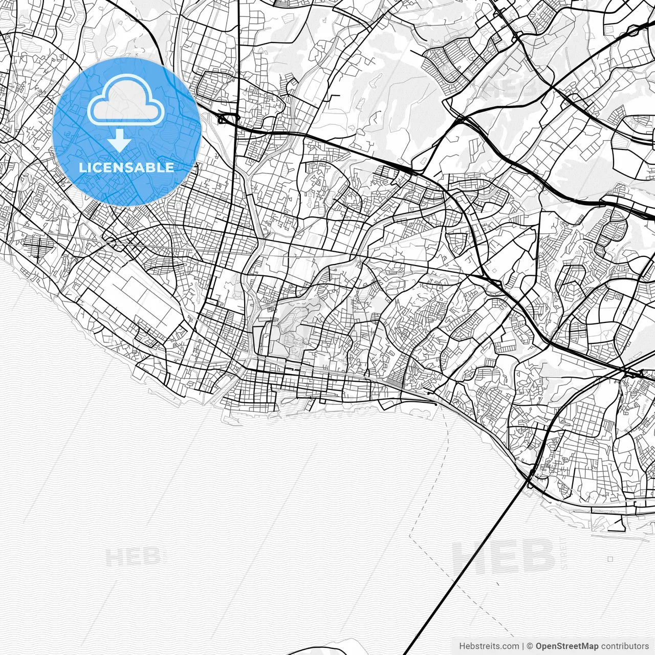 Vector PDF map of Akashi, Japan