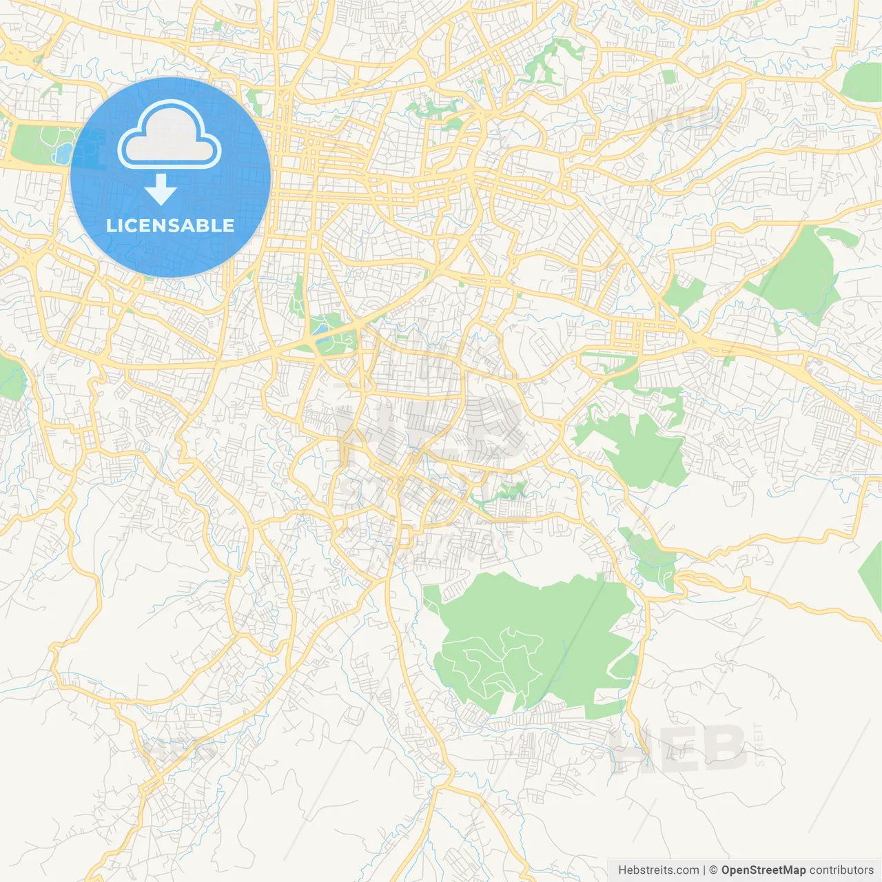 Empty vector map of Desamparados, San José, Costa Rica