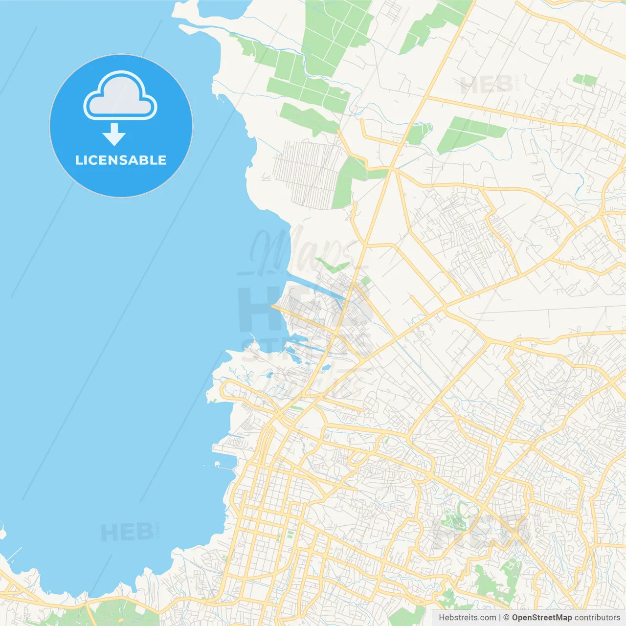 Empty vector map of Cité Soleil, Ouest, Haiti