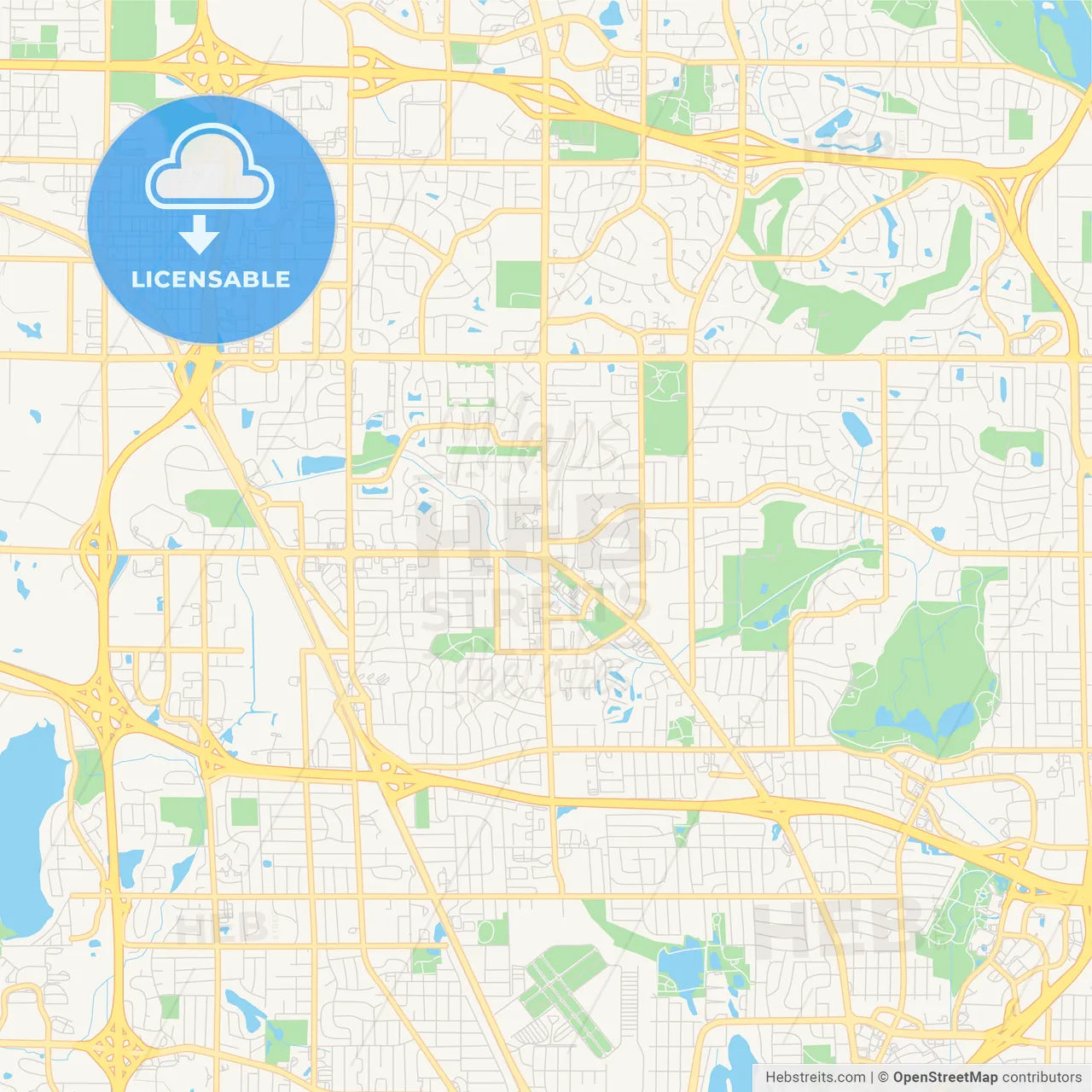 Empty vector map of Brooklyn Park, Minnesota, USA