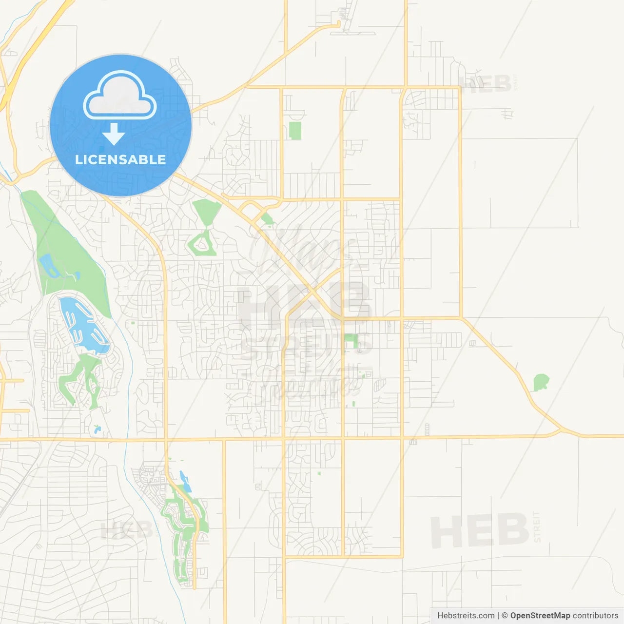 Empty vector map of Apple Valley, California, USA