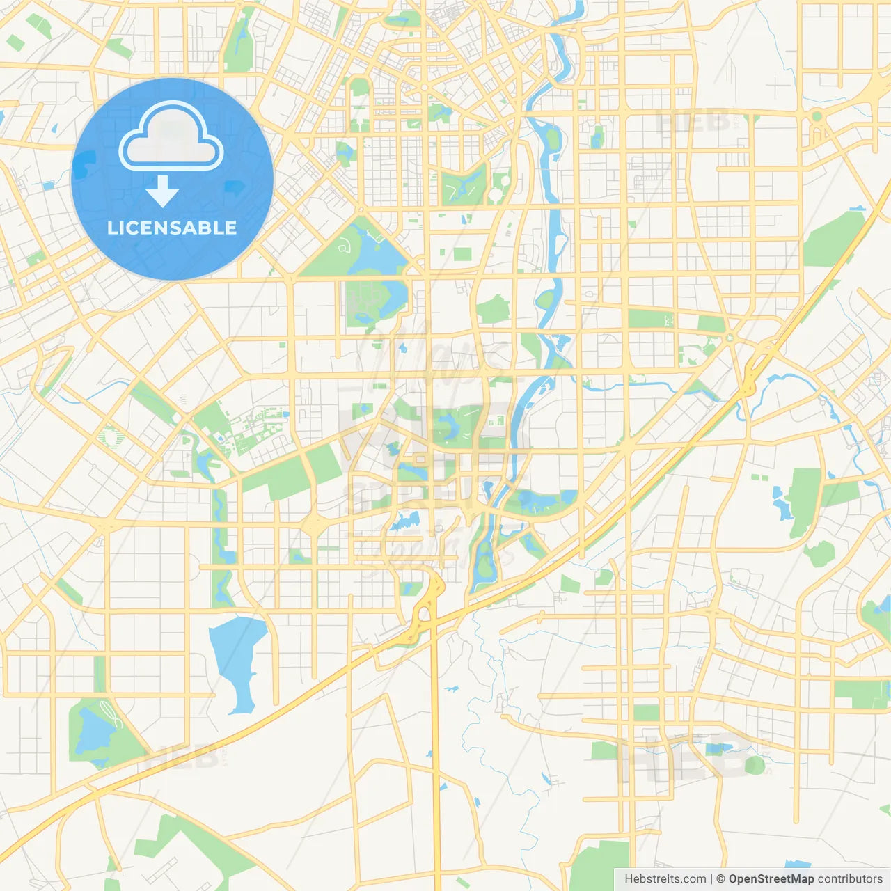 Printable street map of Changchun, China