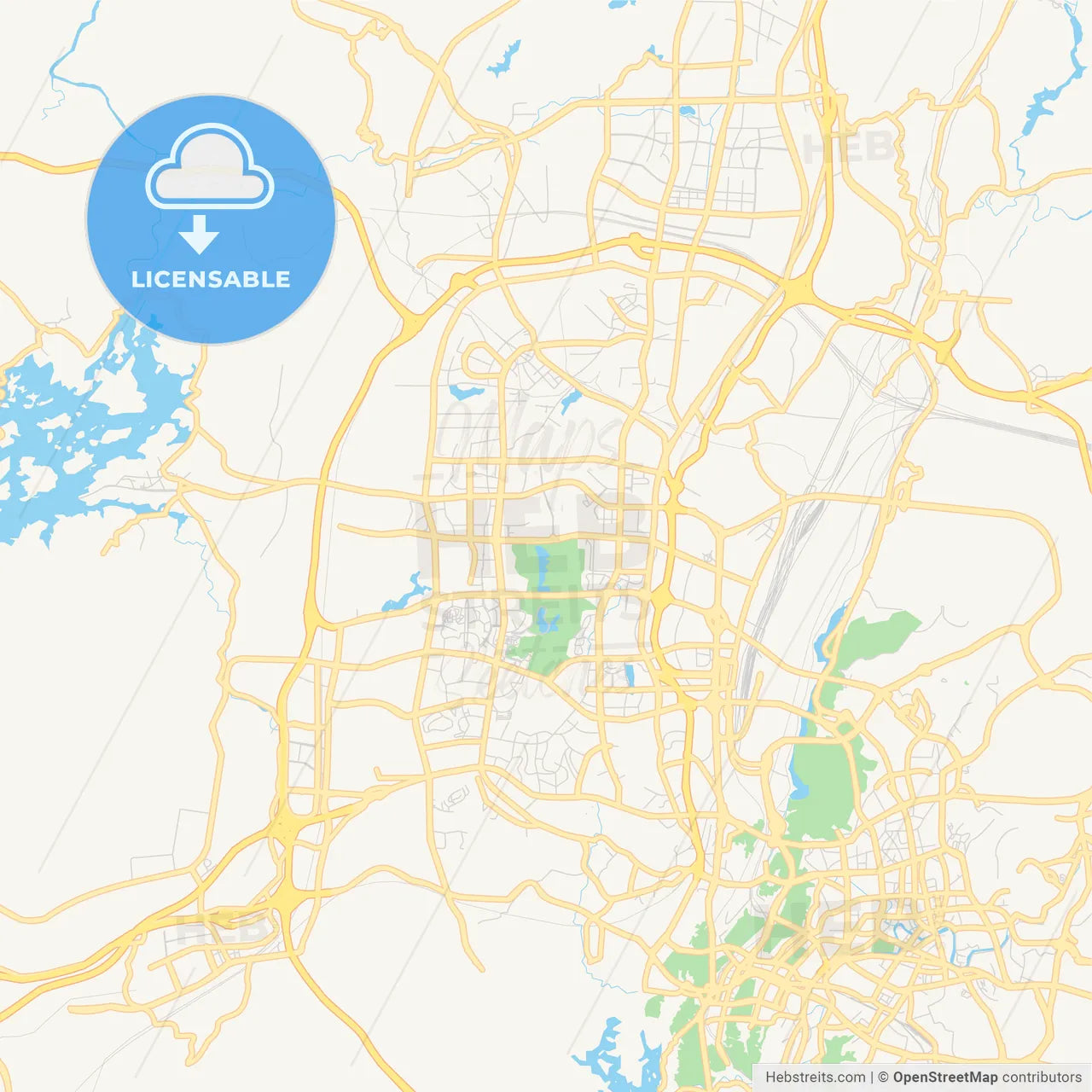 Printable street map of Guiyang, China