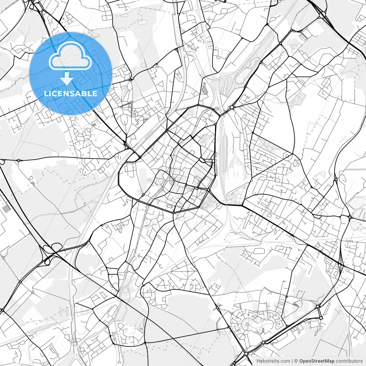 Vector PDF map of Douai, France