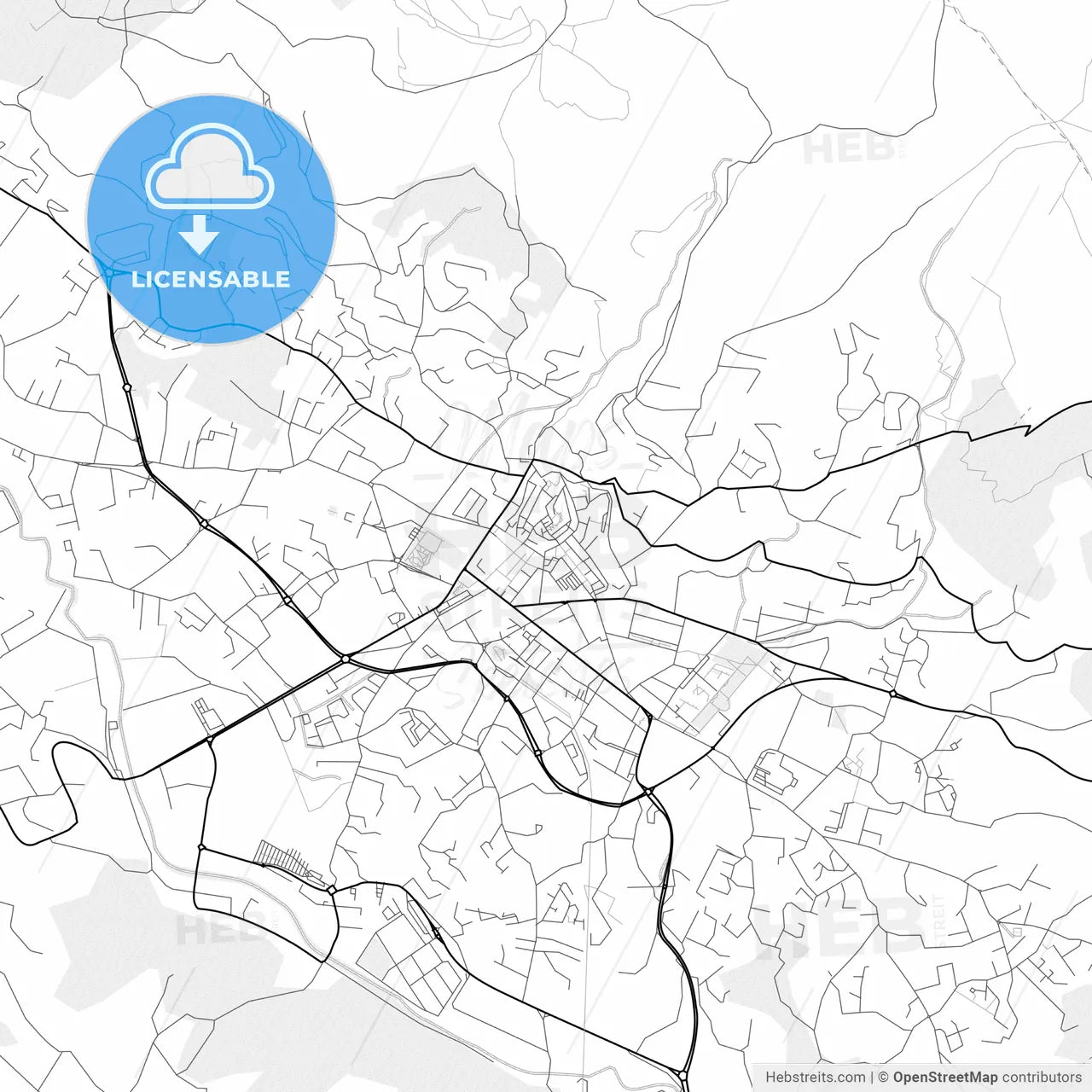 Vector PDF map of Draguignan, France