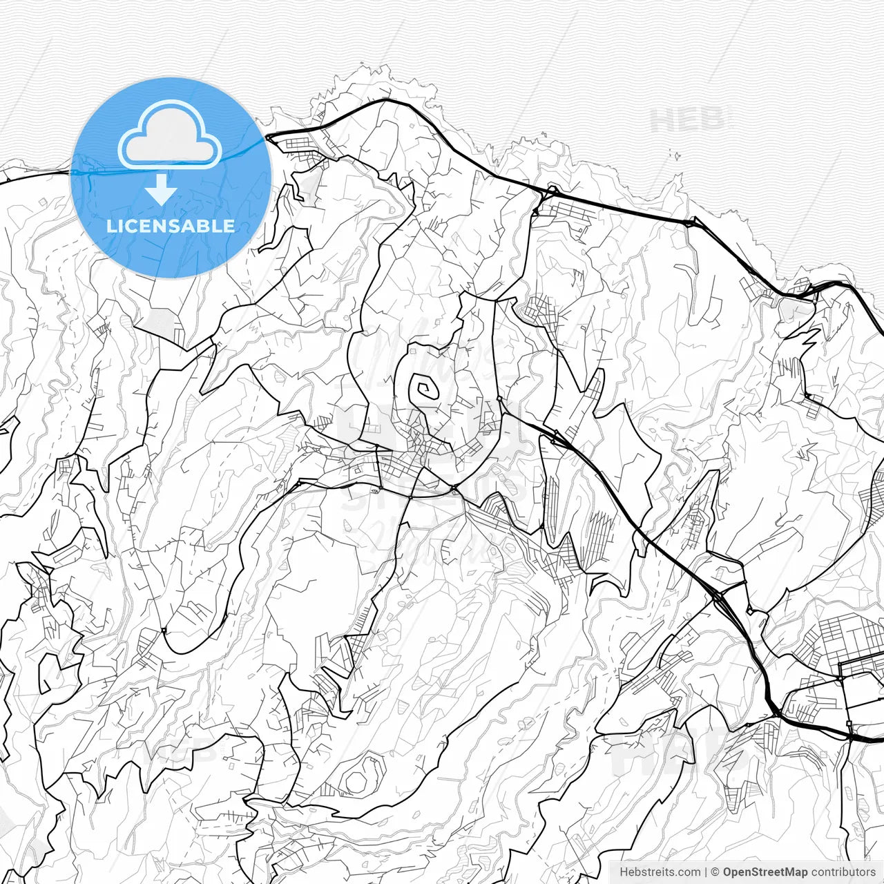 Vector PDF map of Arucas, Spain