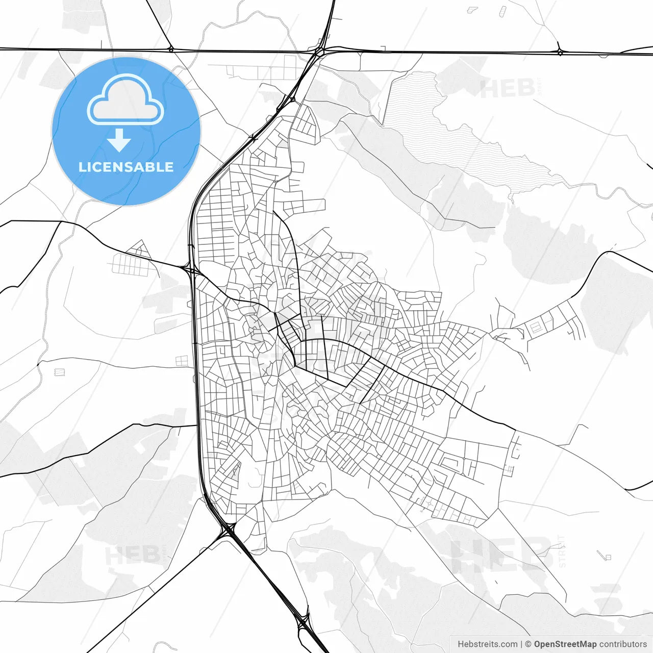 Vector PDF map of Keşan, Turkey