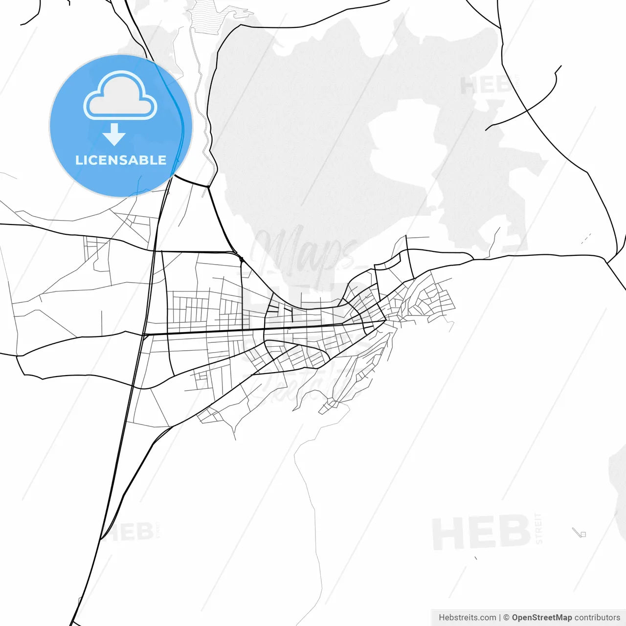 Vector PDF map of Bucak, Turkey