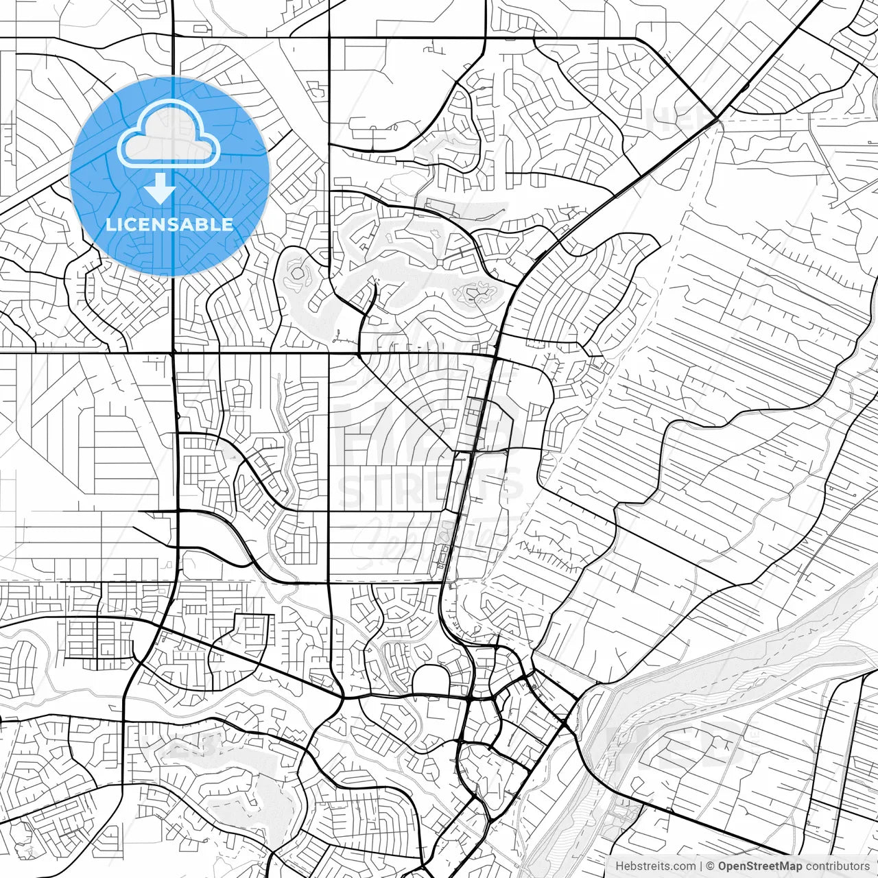 Vector PDF map of Rio Rancho, New Mexico, United States