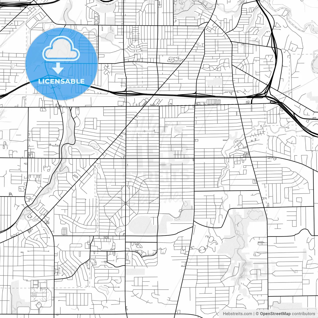 Vector PDF map of Parma, Ohio, United States