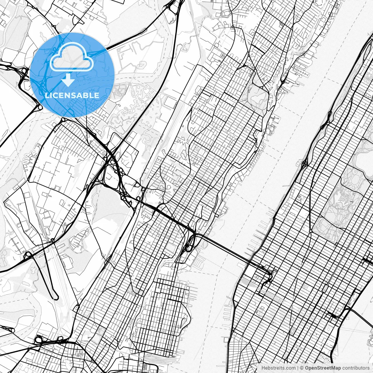 Vector PDF map of Union City, New Jersey, United States