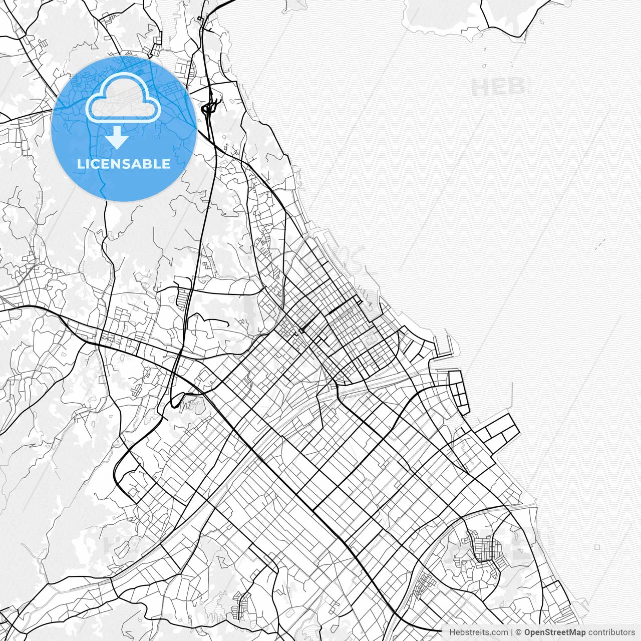 Vector PDF map of Imabari, Japan