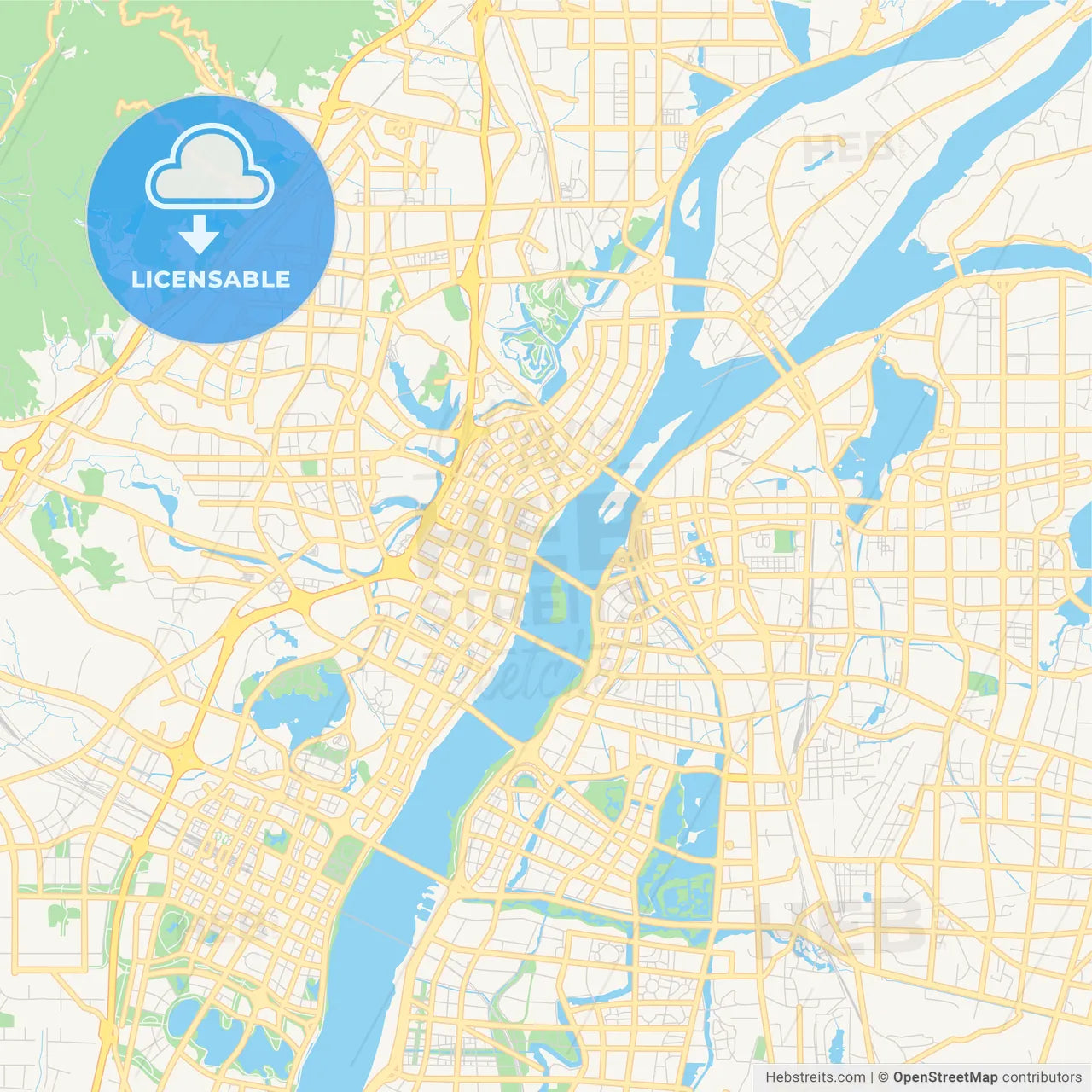 Printable street map of Nanchang, China