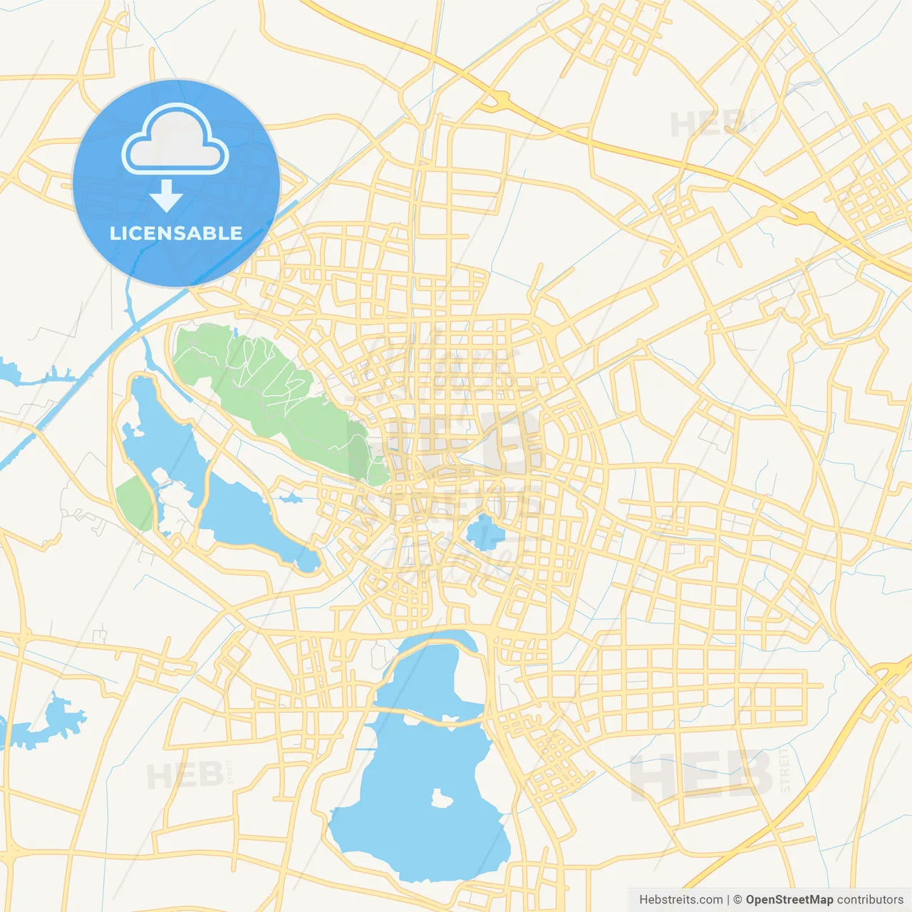 Printable street map of Changshu, China