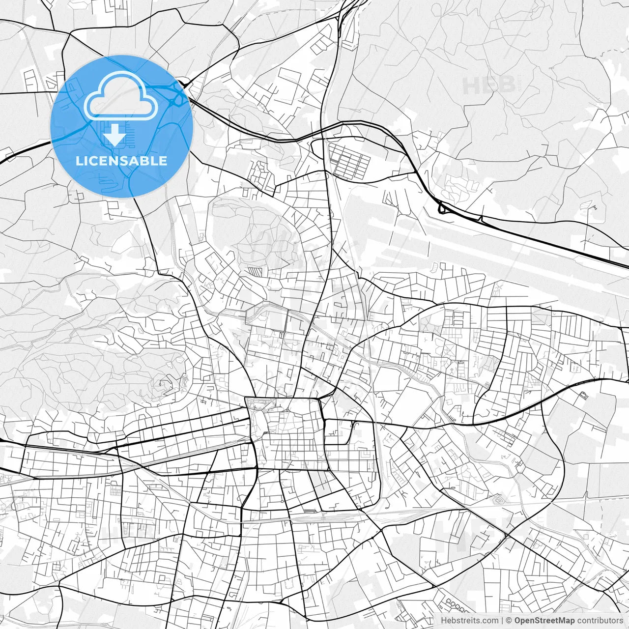 Vector PDF map of Klagenfurt, Austria